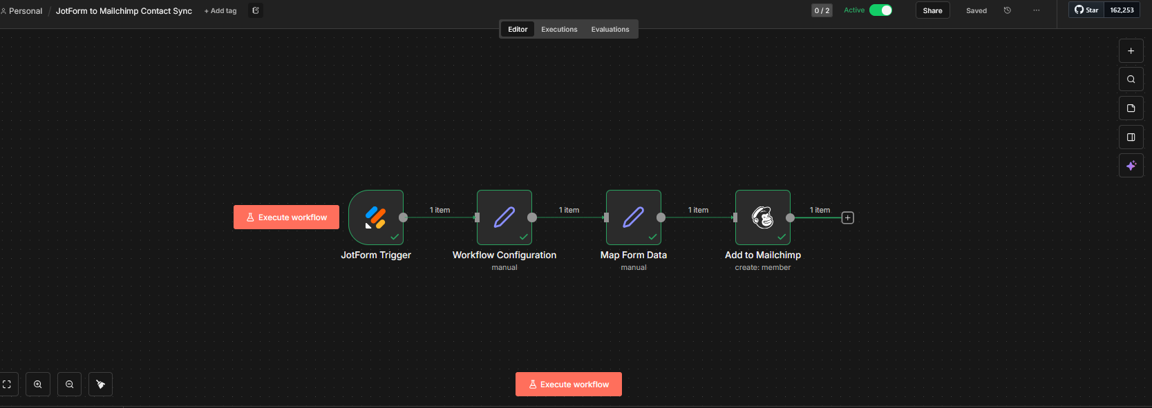Automated JotForm to Mailchimp Contact Sync Using n8n